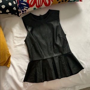 H&M Leather Peplum Top